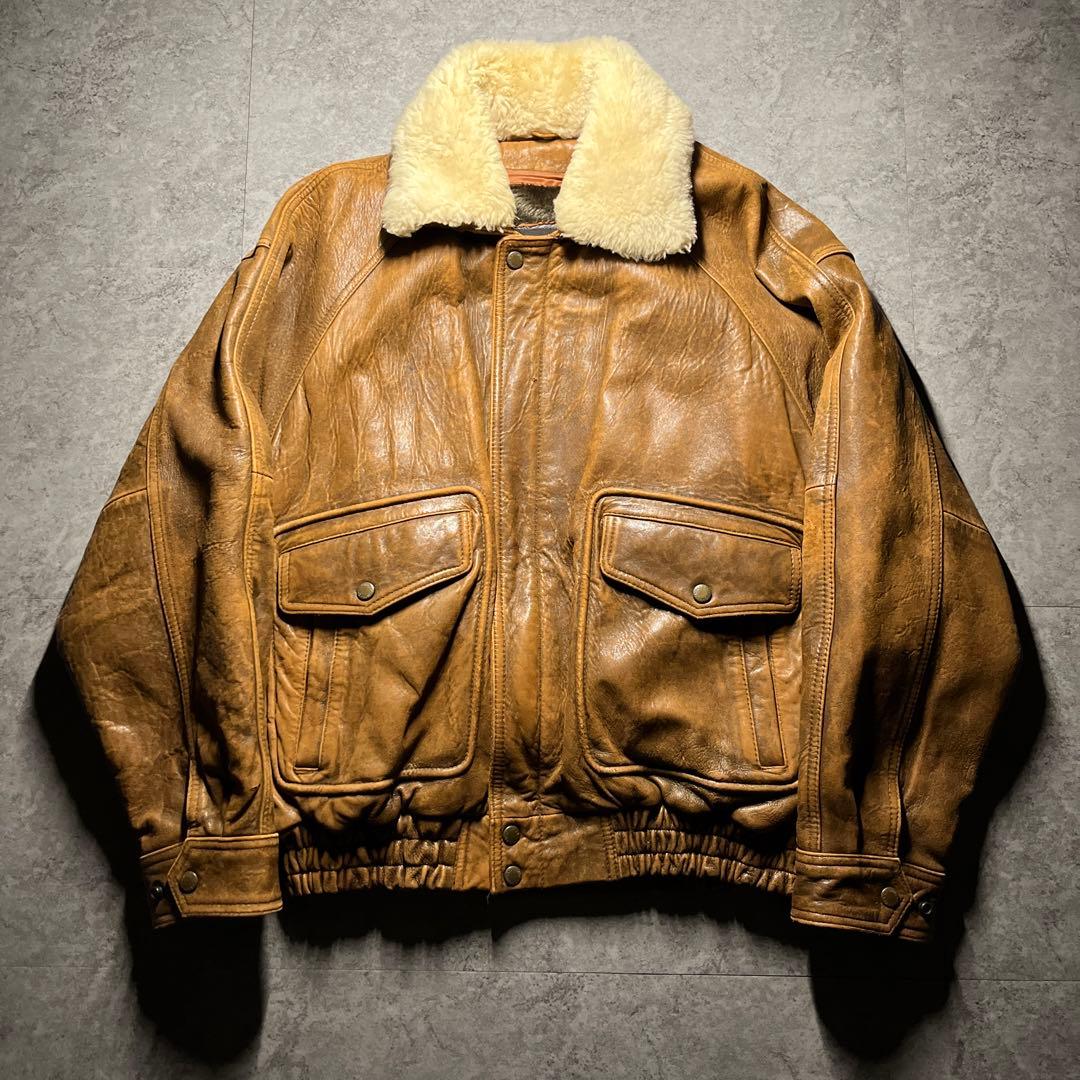 90s vintage flight jacket A-2 G-1 2way