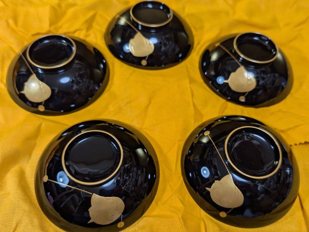 蒔絵お椀5客 東海道五十三次