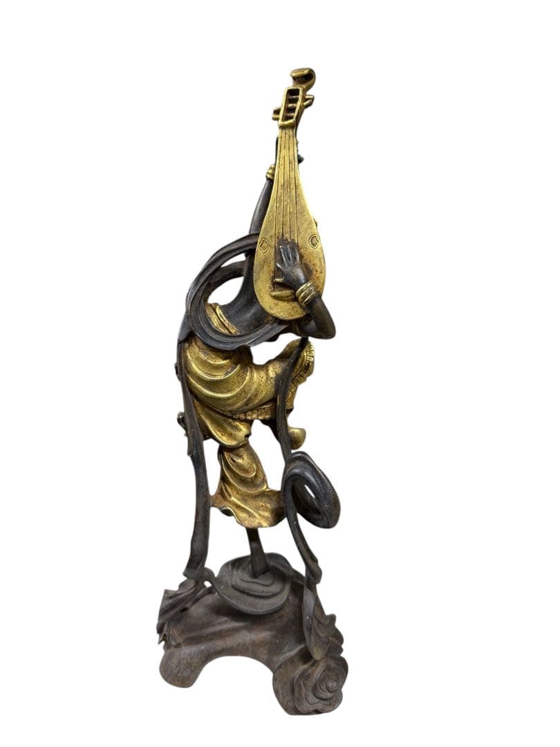 反弾琵琶 天女像 高さ約33㎝ 重さ約2キロ 真鍮