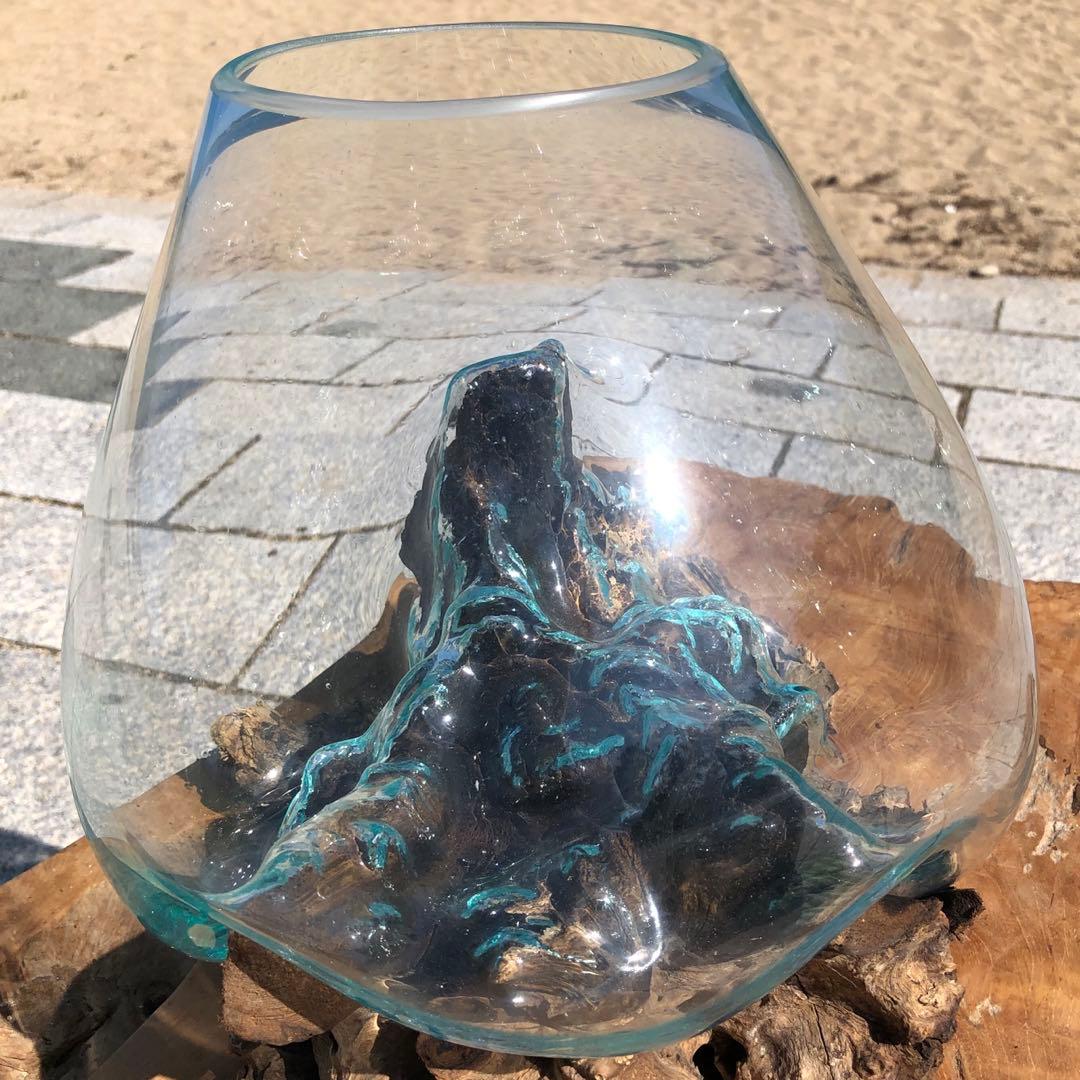 流木ガラス オブジェ超特大D 花瓶 金魚鉢 水槽 テラリウム 観賞魚