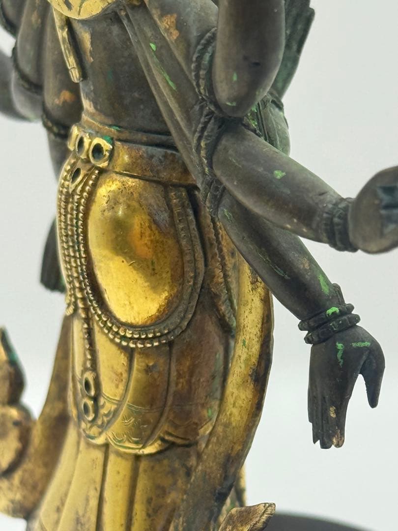 中国 清時代中期 官造 溜金十一面観音像 仏教美術 送料込み251209