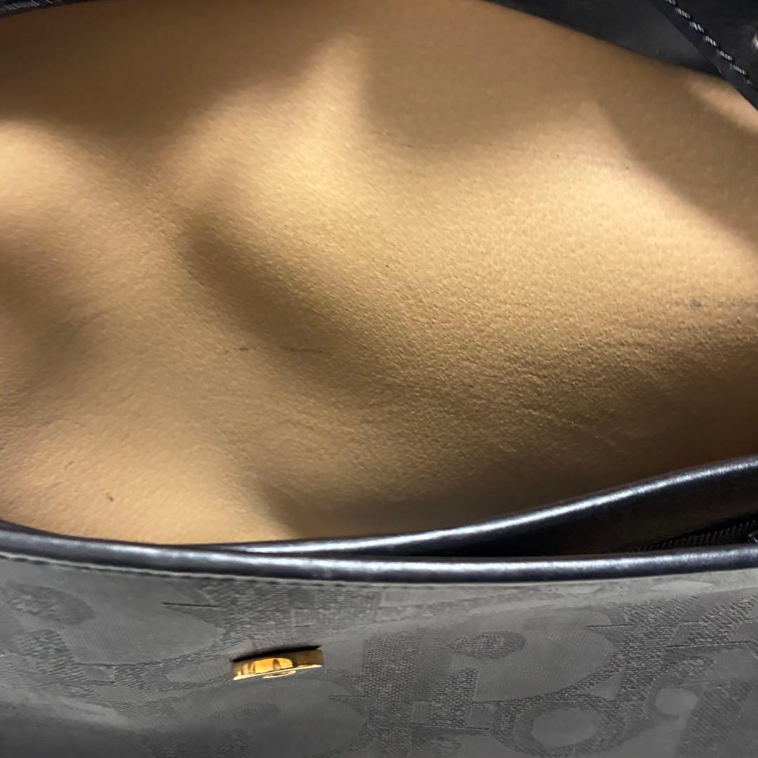 美品　クリスチャンディオール　トロッター　ショルダーバッグ　ブラック　レザー