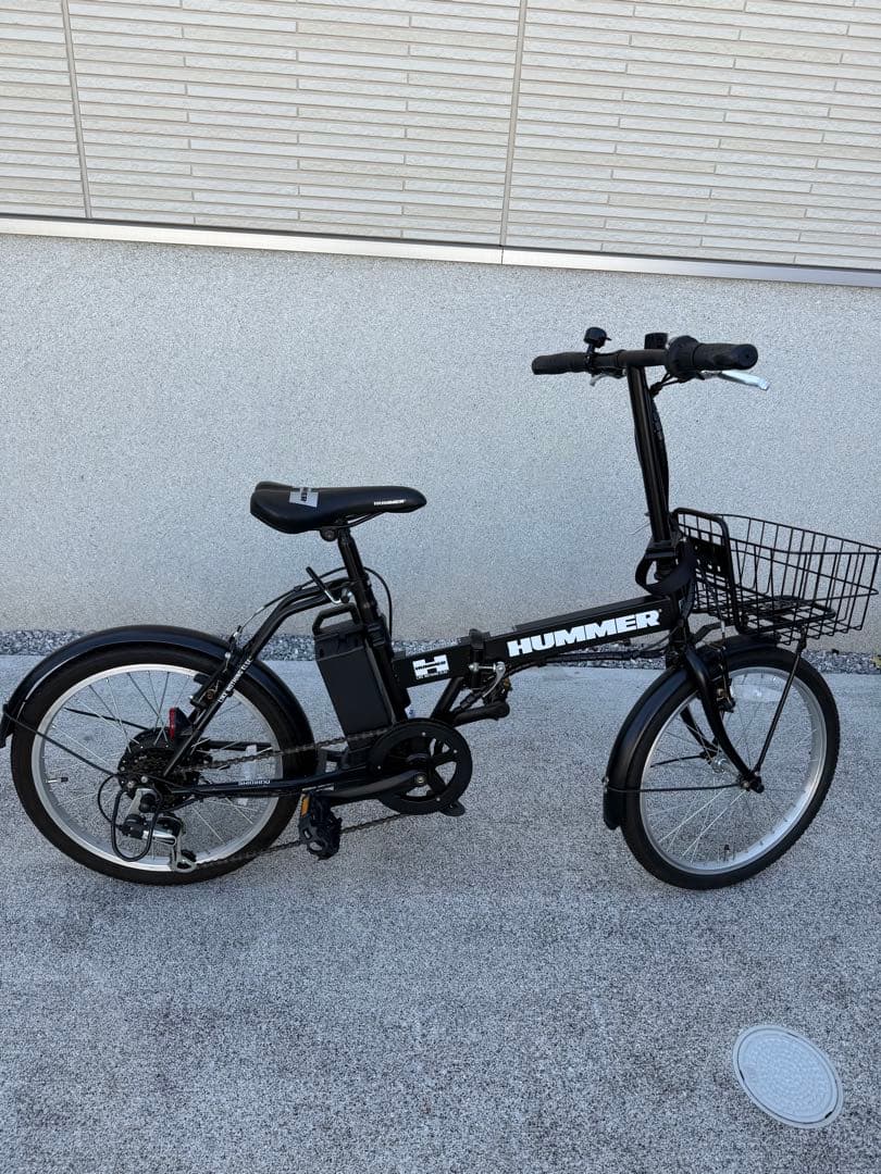【美品】HUMMER プレミアム版20インチ折り畳み電動アシスト自転車 6段変速