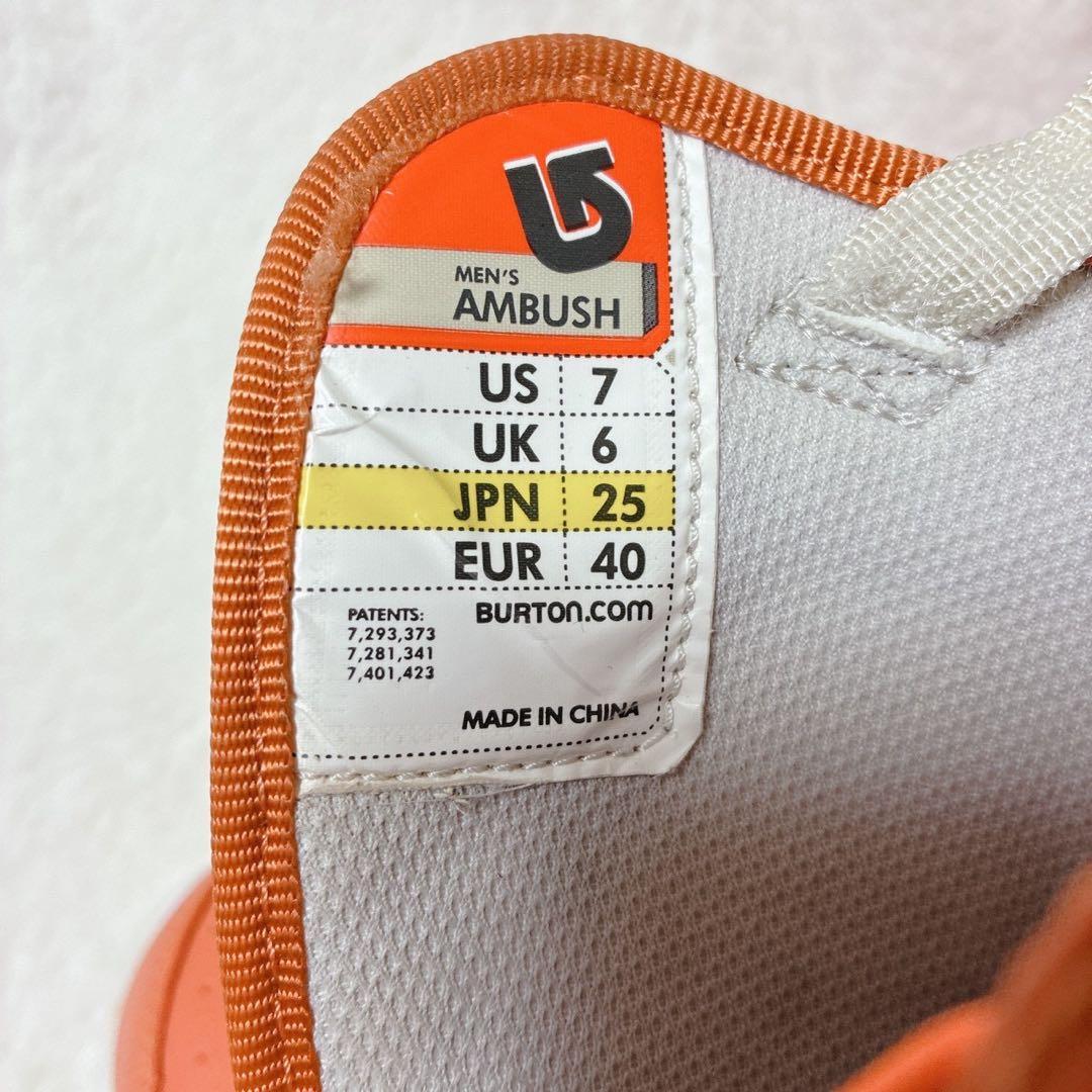 BURTON AMBUSH スノーボードブーツ メンズ 25cm オレンジ