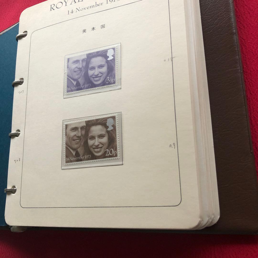 昭和48年 アン王女（エリザベス2世の長女）御成婚記念の各国切手