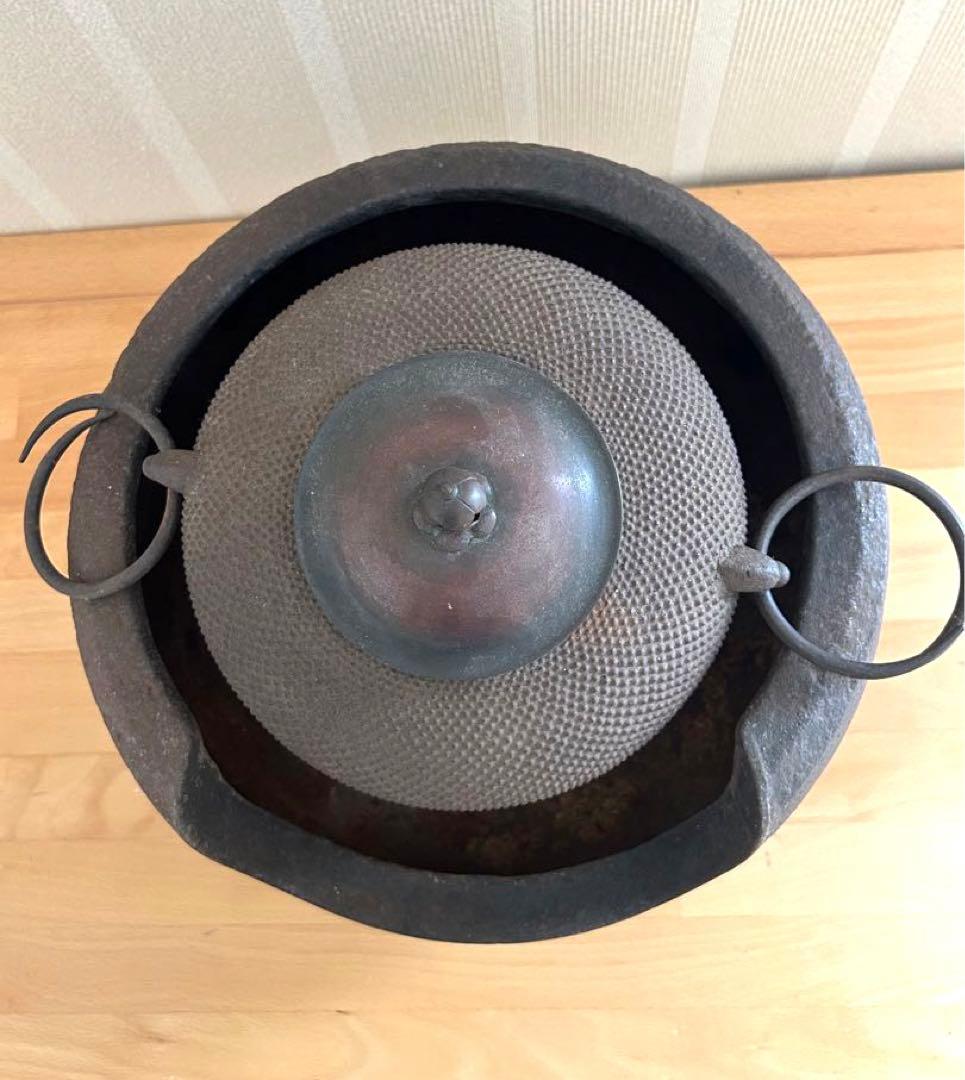 風炉釜、茶釜、茶道具、茶道、鉄器、アンティーク、レトロ，骨董品
