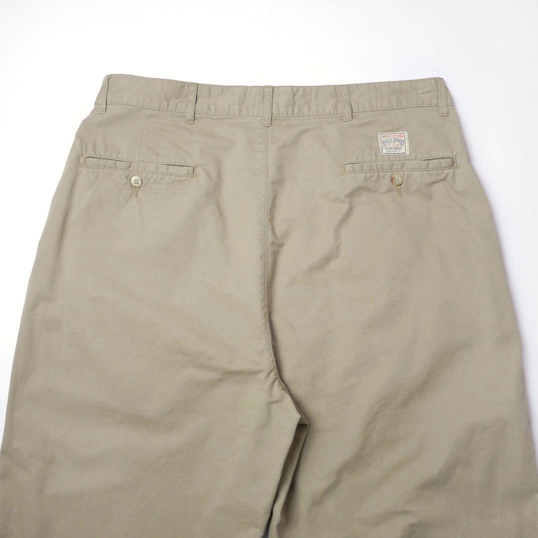 80s90s初期タグ ビンテージ ラルフローレン ポロチノ 2タックパンツW34