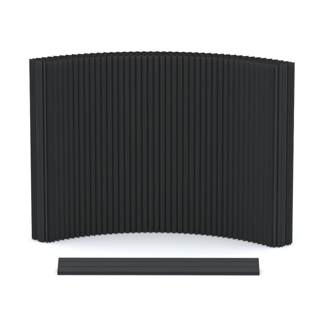 ブラックパーテーション間仕切り折り畳み式高さ1.8m長さ2-3m組立不要