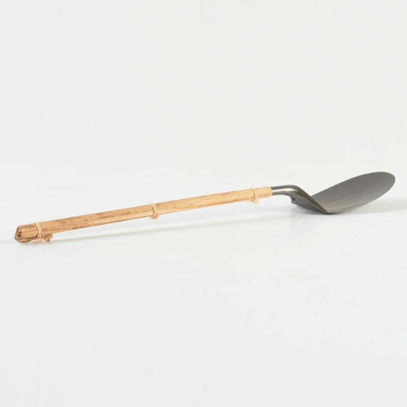 茶道具 古銅 一政堂造 伊藤政治 利休形 風炉灰匙 共箱 V