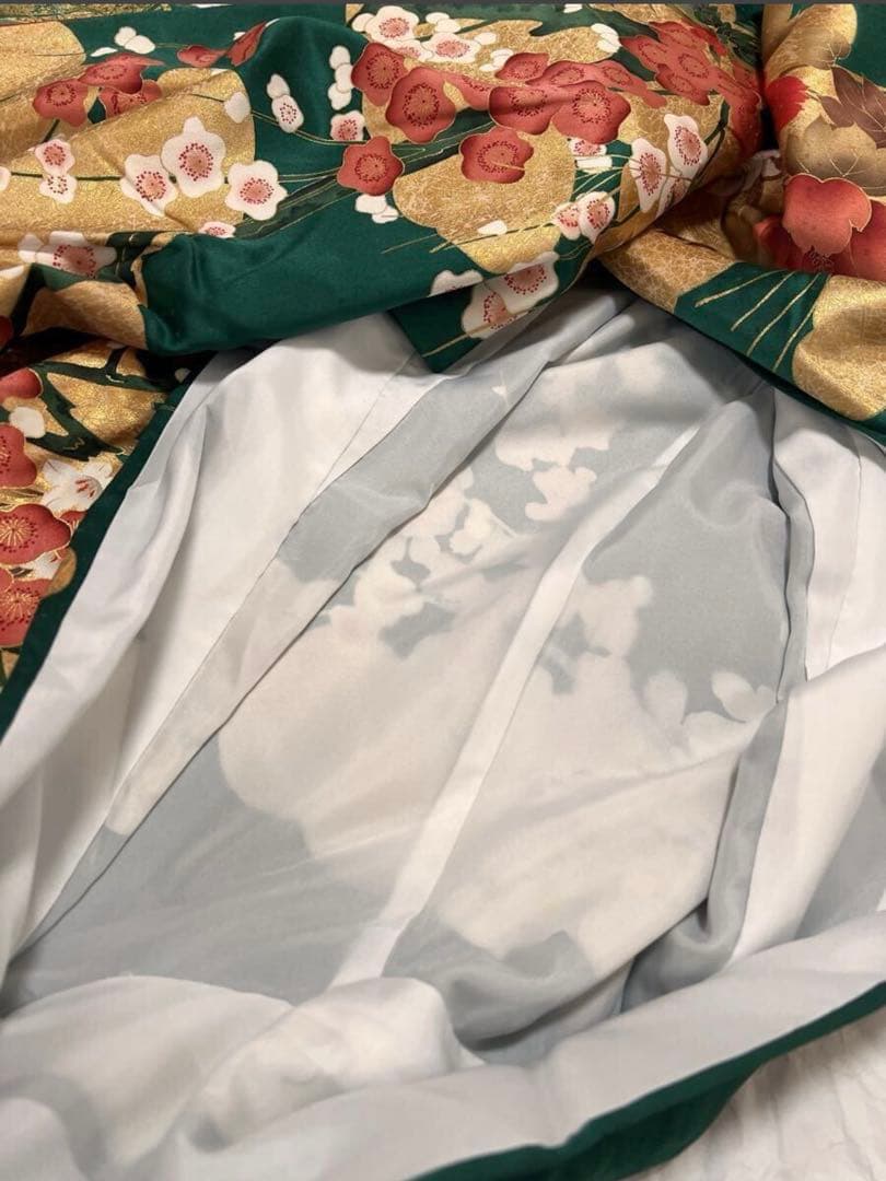 Windy 様専用】振袖 金彩 着物 成人式 和装 正絹 緑 金箔 絢爛