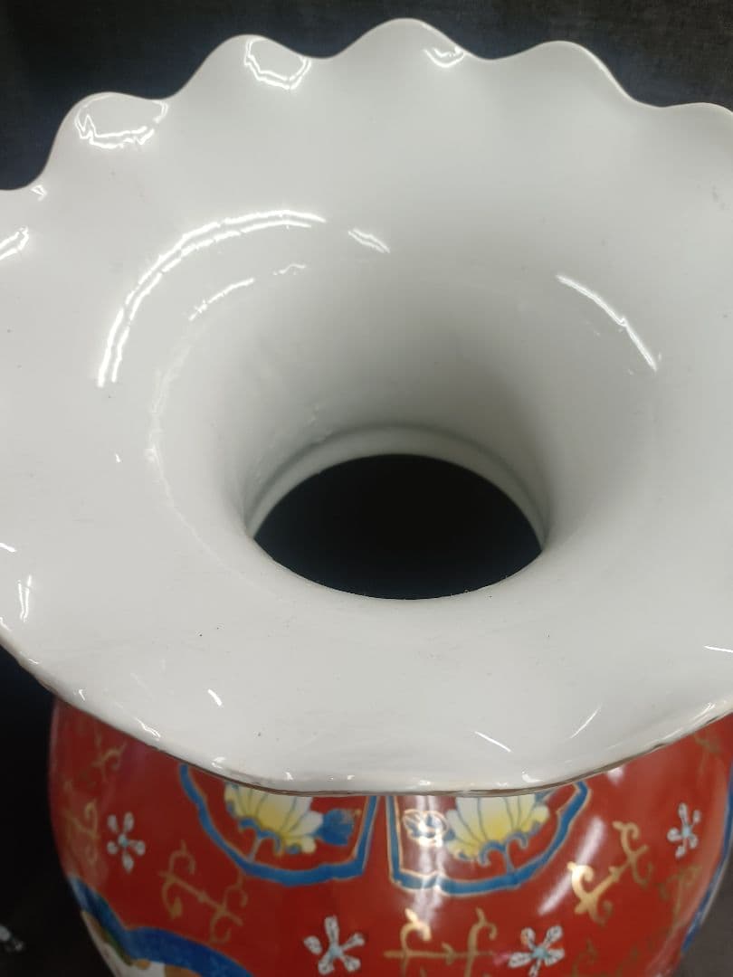 古許窯 菊水作 花鳥図 大花瓶 高70cm 大壺 有田焼 伊万里焼 花器 飾り