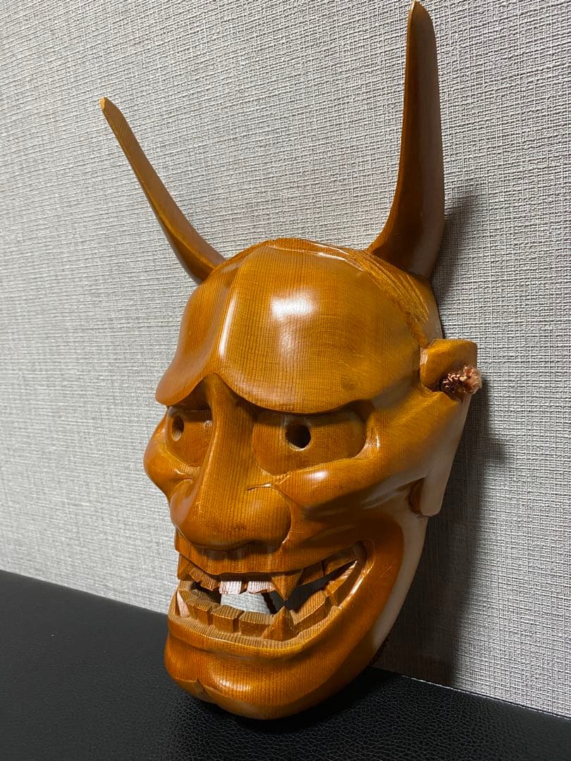 木彫り 面 般若 鬼 能面 魔除け 壁掛け