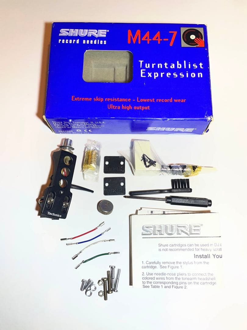 SHURE シュア M44-7 カートリッジ Technicsヘッドシェル付 - メルカリ