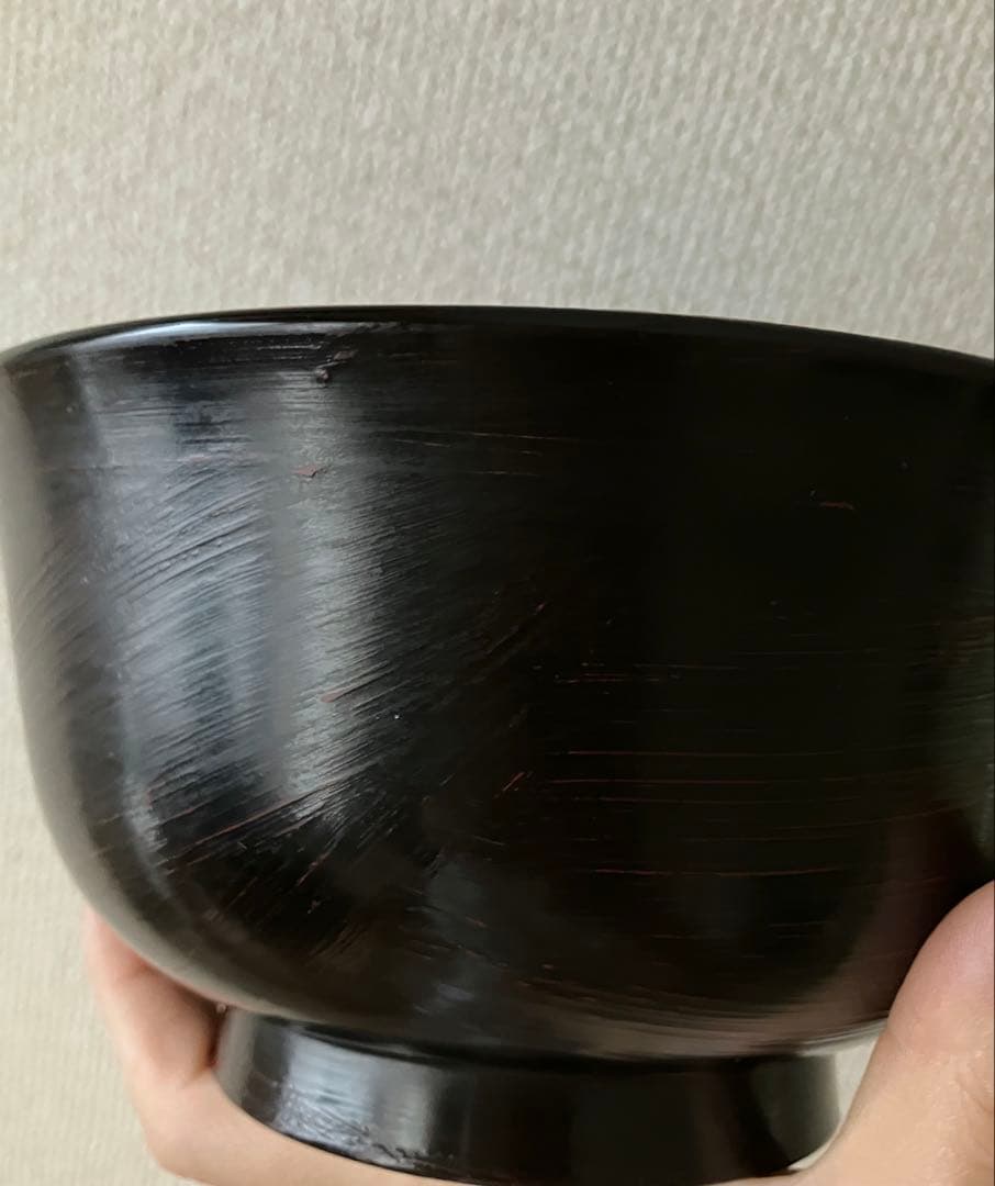 2個セット　漆器　山岸厚夫　5.5寸丼　曙　刷毛目　朱漆　黒漆　木合