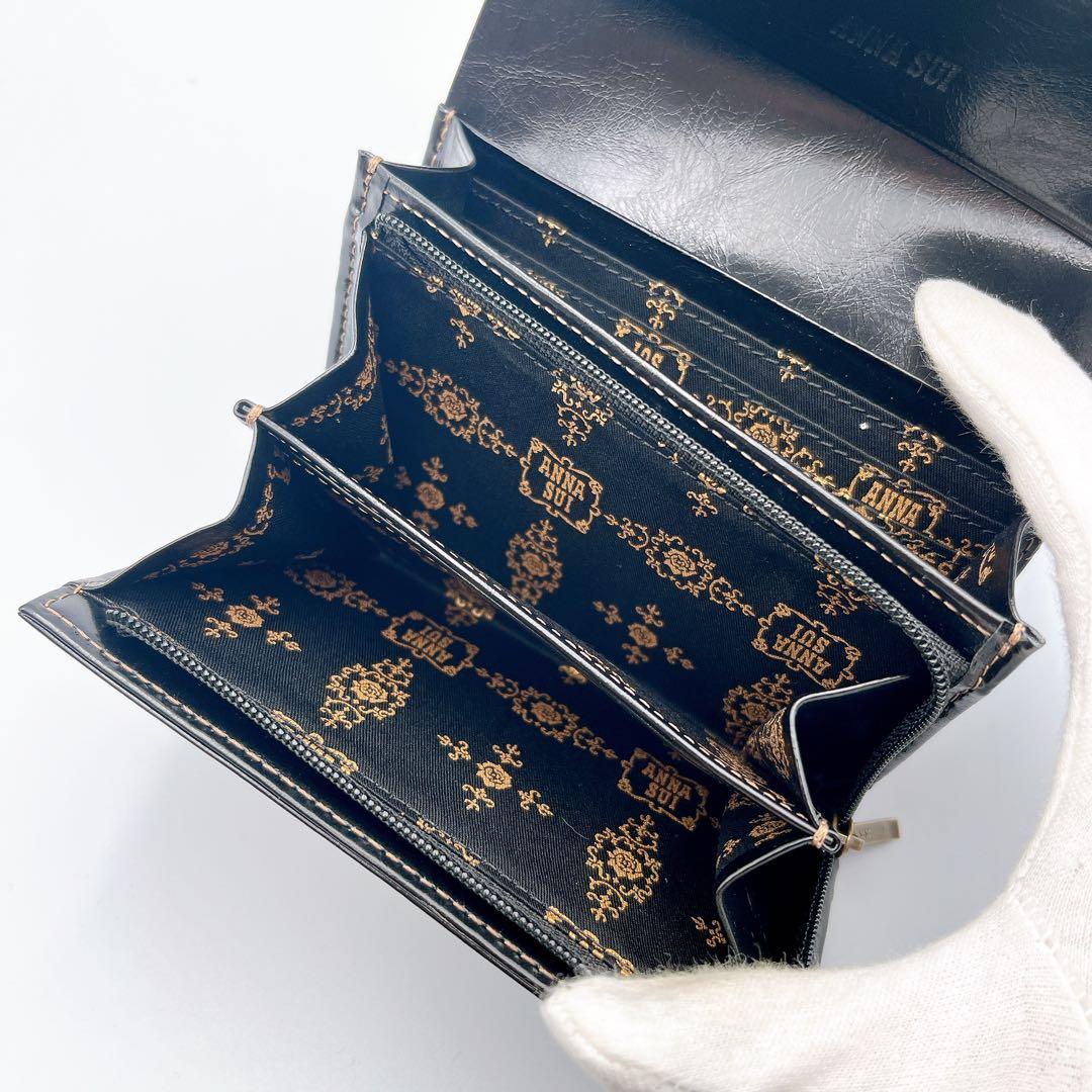 極美品✨ANNA SUI アナスイ 財布 二つ折り財布 ブラック/ゴールド