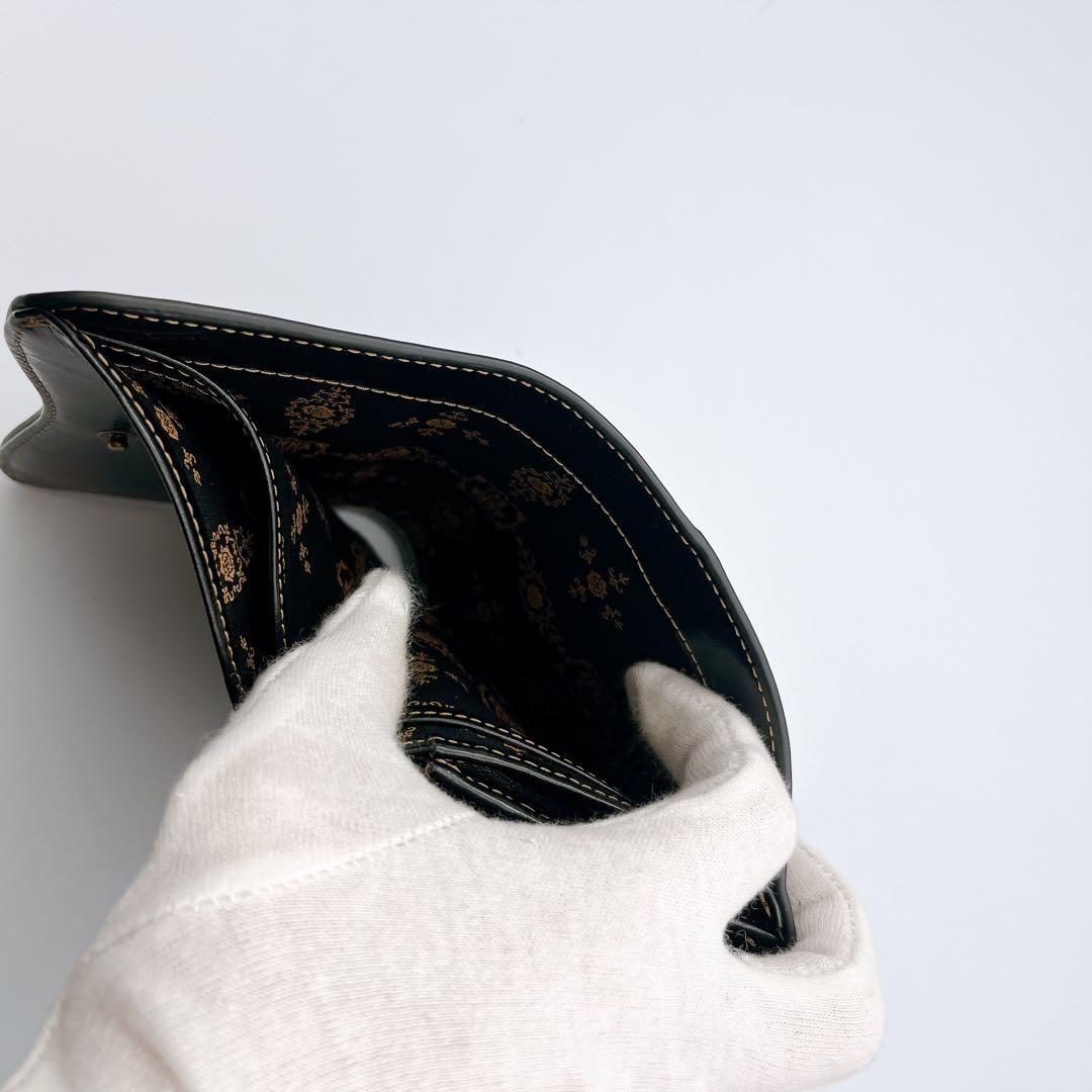 極美品✨ANNA SUI アナスイ 財布 二つ折り財布 ブラック/ゴールド