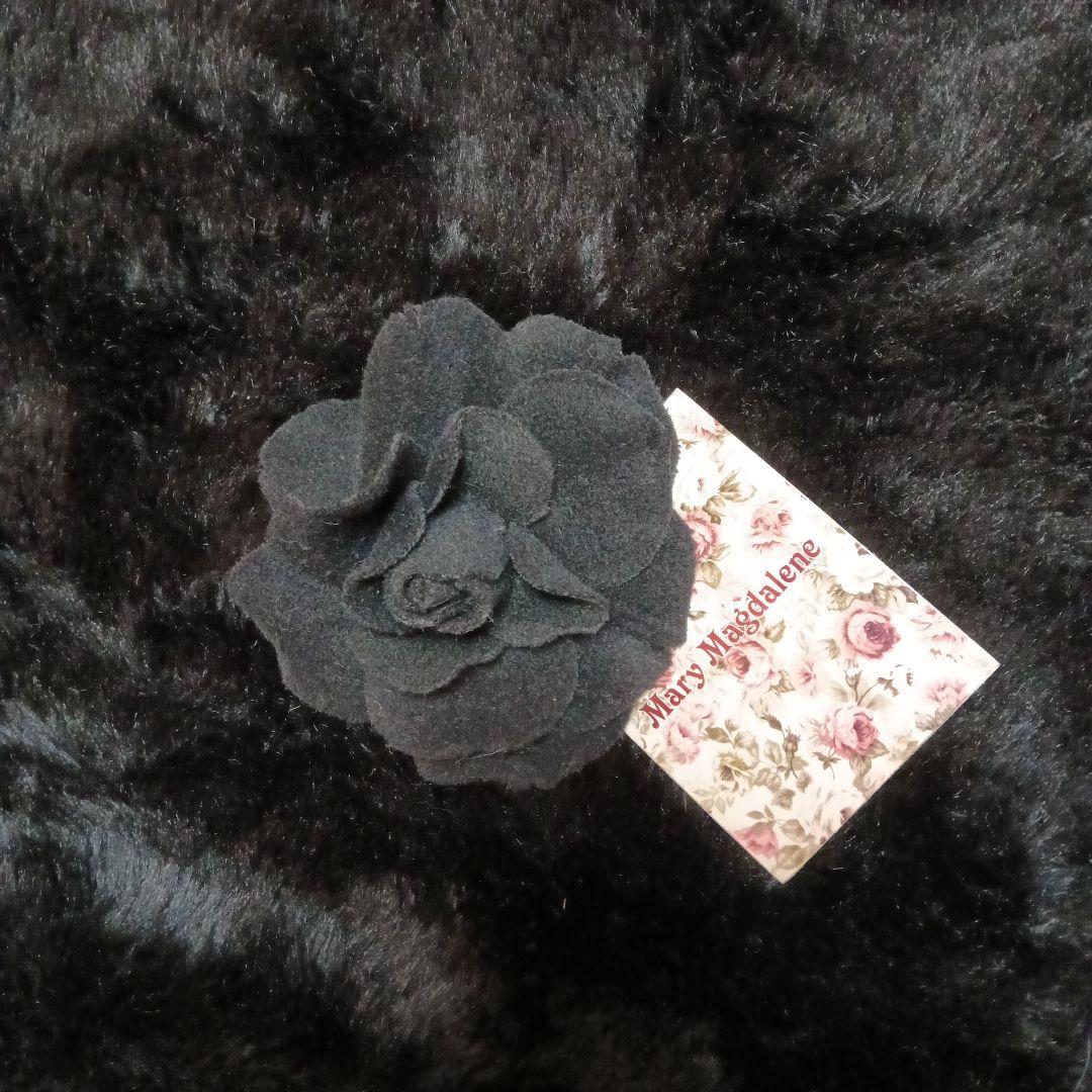 メアリーマグダレン　アンゴラローズコサージュ　ブラック Angora Rose Corsage by Mary Magdalene