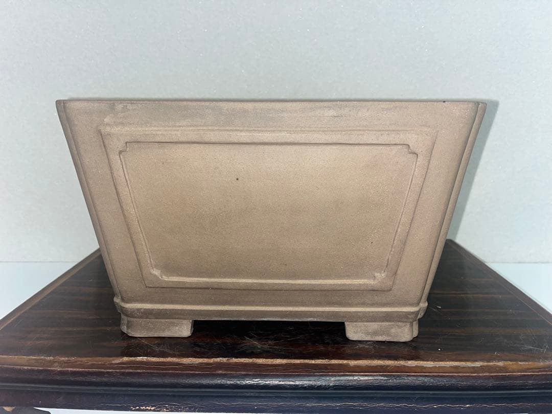 だ*ん様 希少！古鉢！懸崖鉢　正方　中国宜興　ラン鉢　盆栽鉢　古鉢　落款　時代