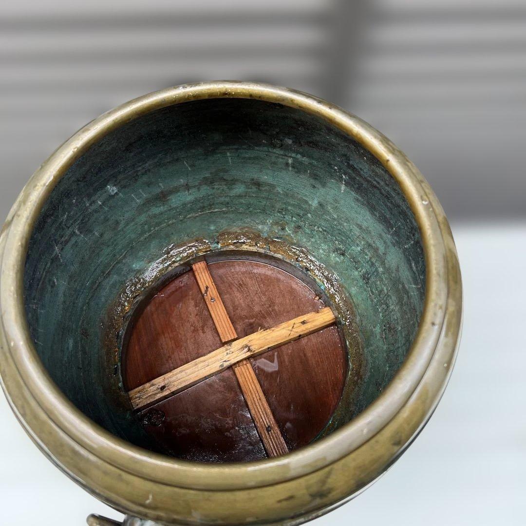 アンティーク雑貨 骨董 大正昭和初期 銅火鉢 高さ約240mm