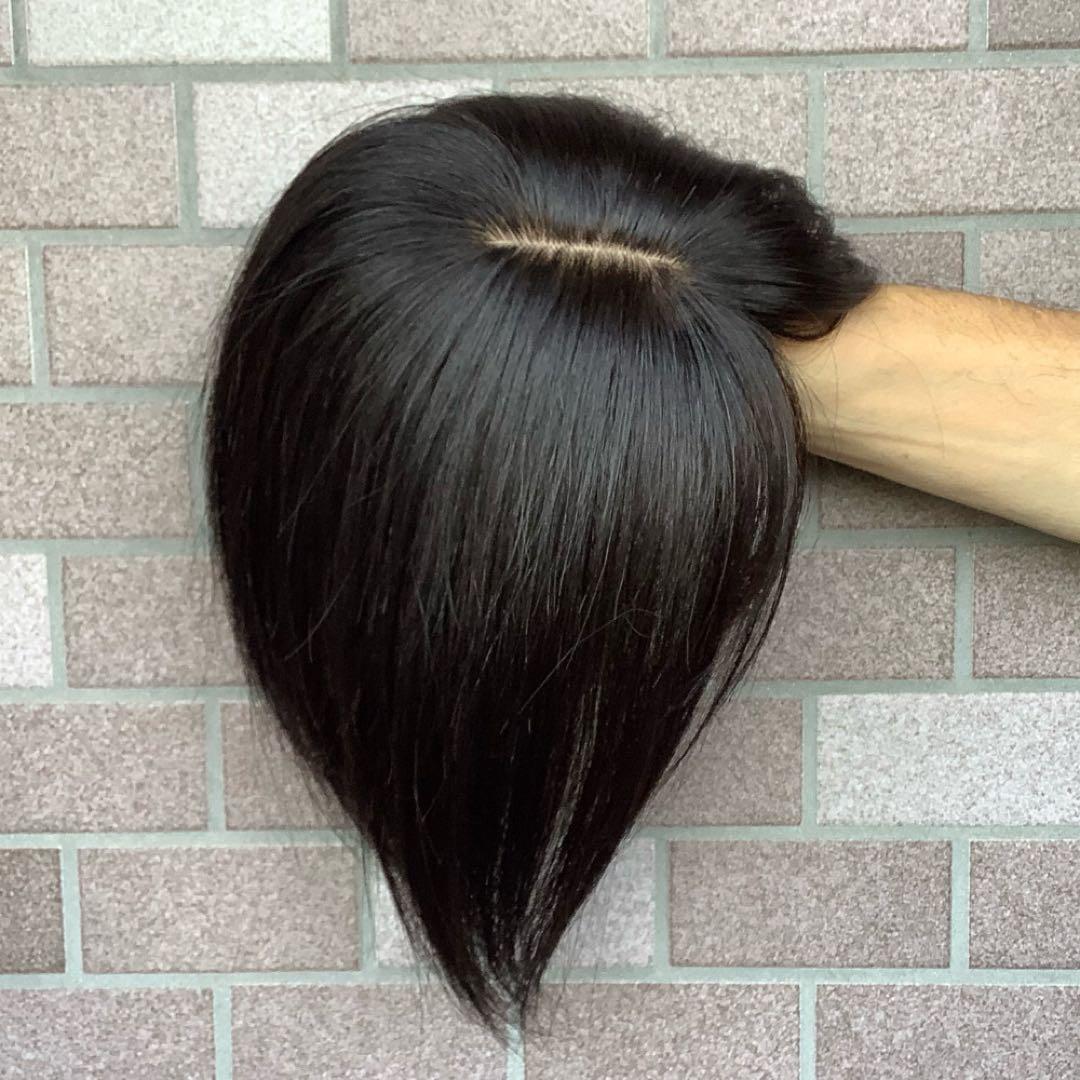 人毛100%総手植え 医療用 部分ウィッ￼グ 茶黒ヘアピース ダークブラウン小顔