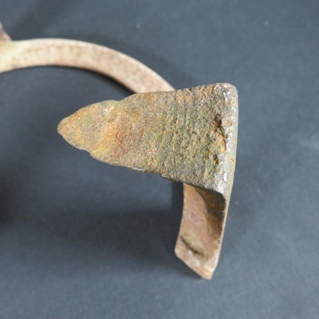 唐銅 利休 面取風炉 風炉師 一ノ瀬宋辰 五徳 鬼爪 底瓦