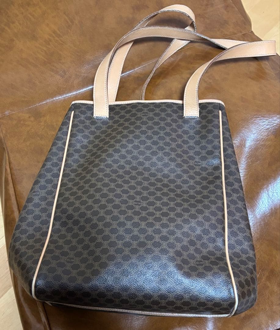 CELINE セリーヌ マカダム柄 トリオンフ トートバッグ ブラウン