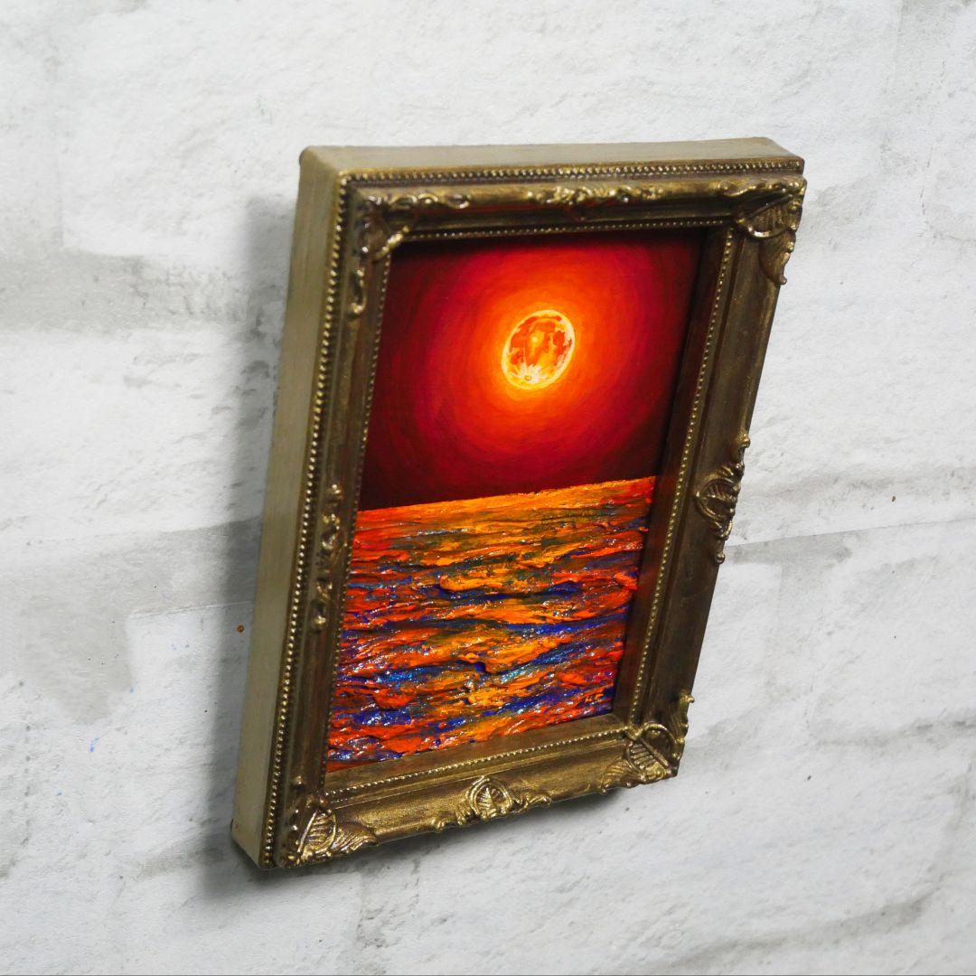 油絵 油彩 油彩画 絵 絵画 ミニ絵画【神秘的な夜】