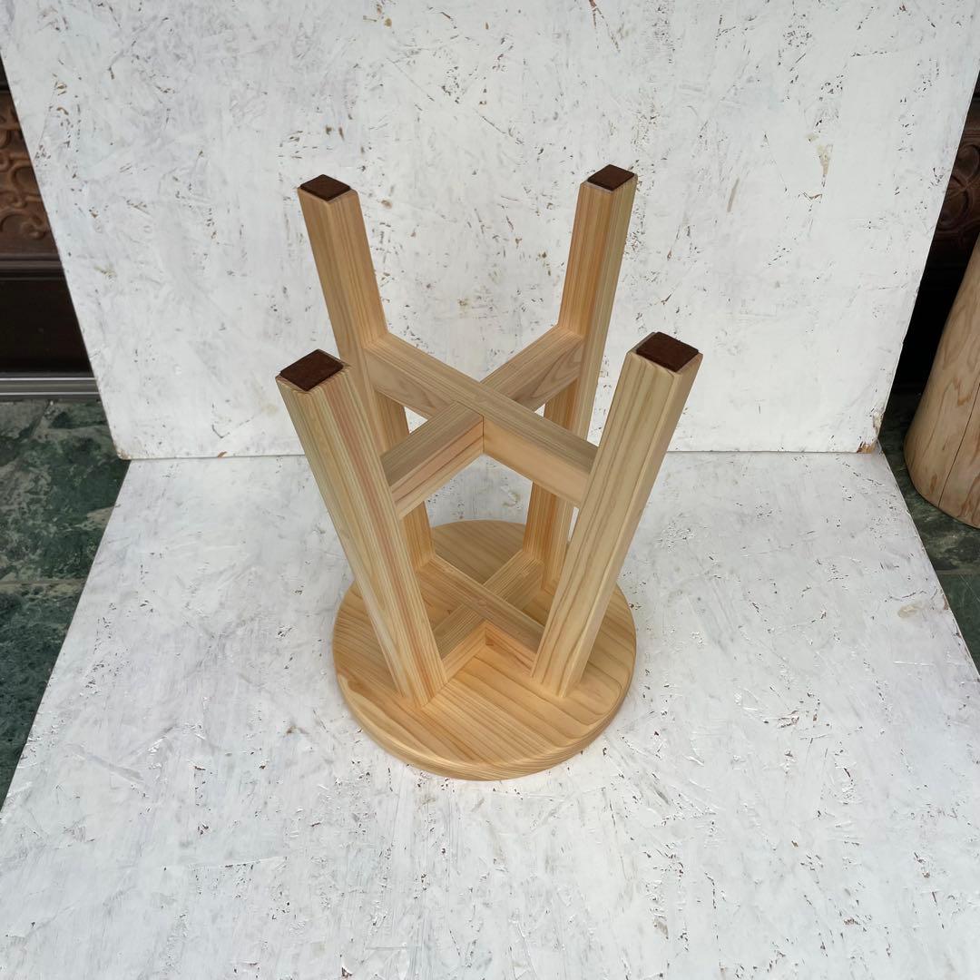 RRR　国産ひのき　丸椅子　木製スツール