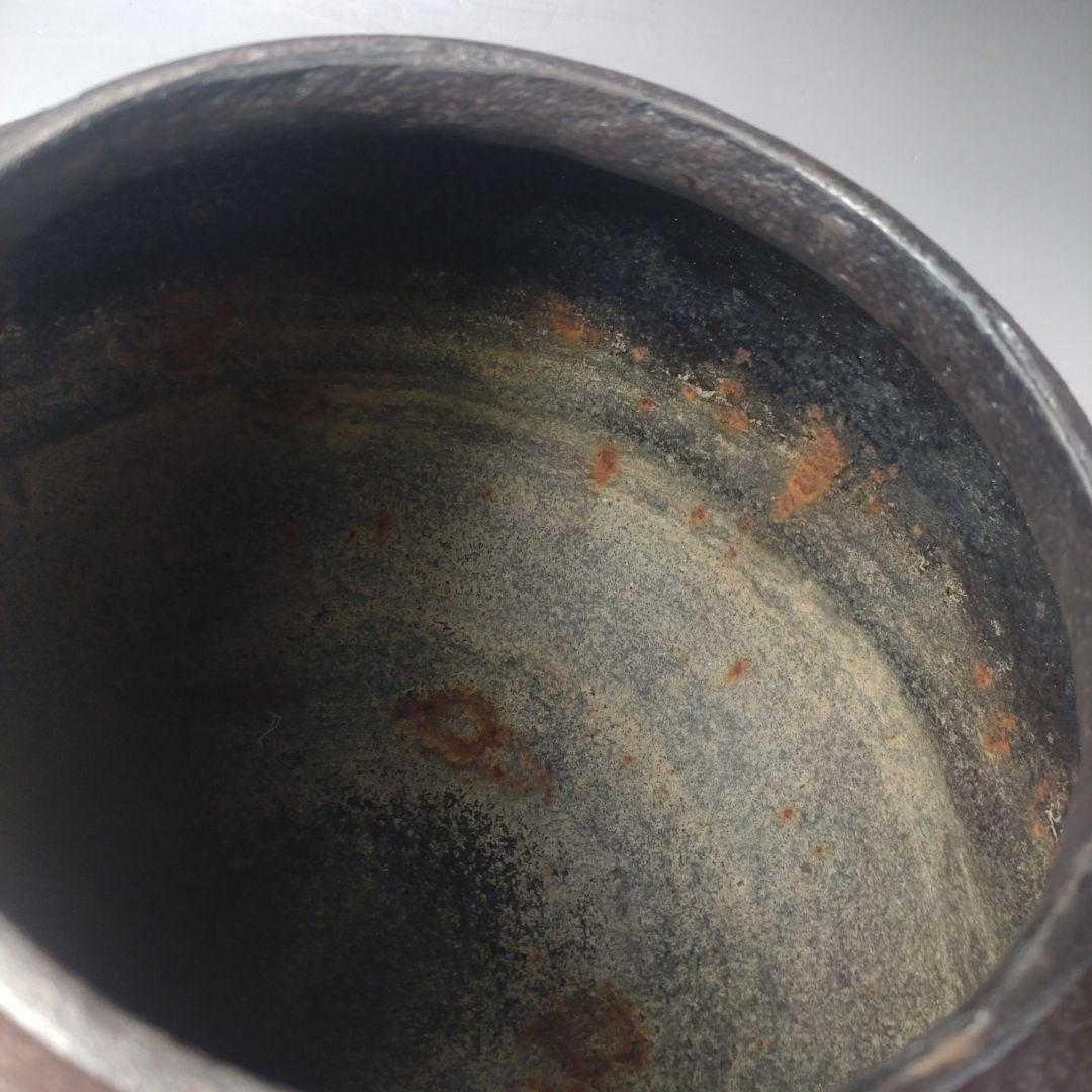 イ188 茶釜『釜師 加藤了三 』『芦屋写浜松文真形釜 共箱 環付』茶道具