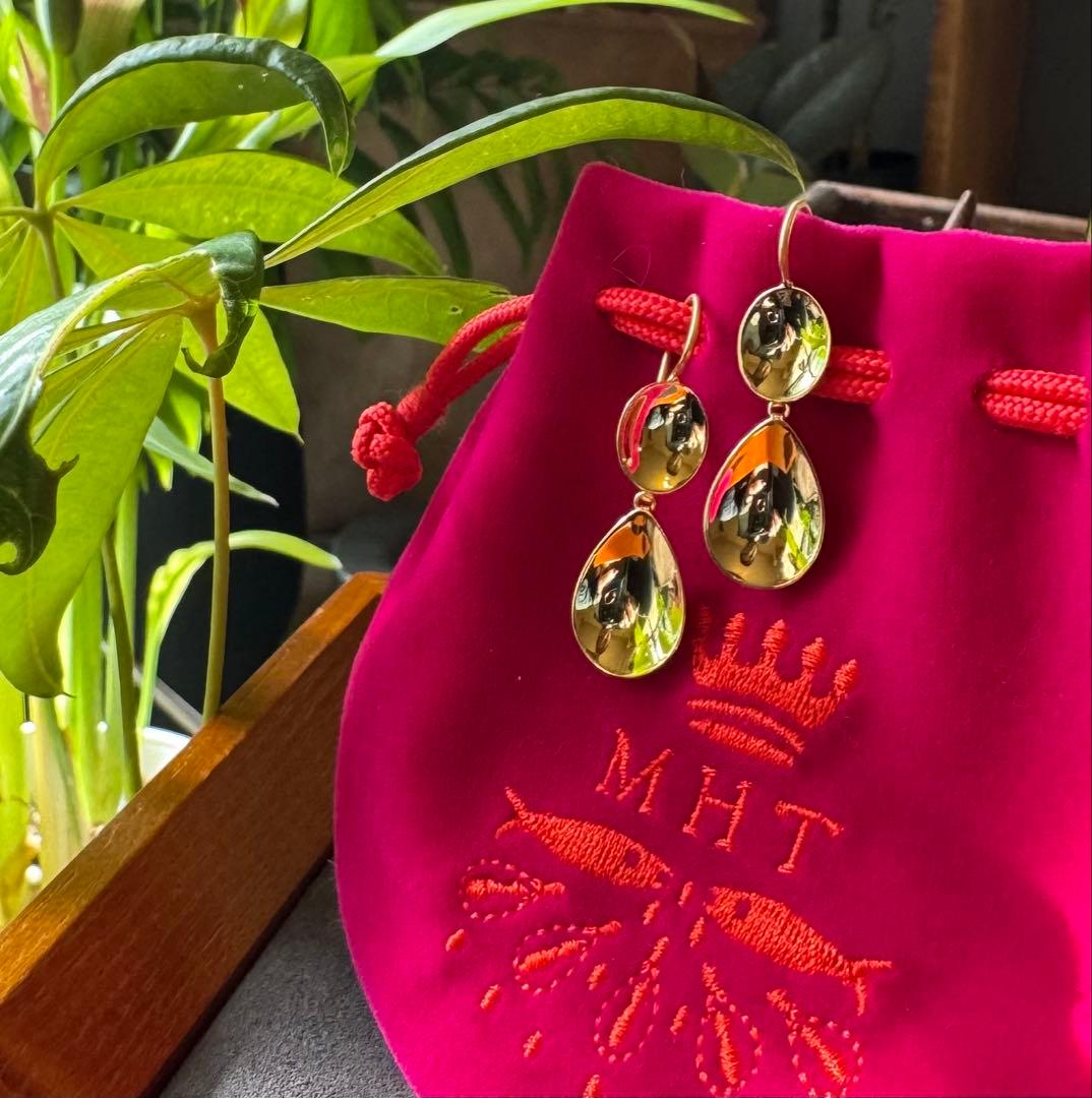 マリーエレーヌドゥタイヤック◇K22*スモールミラードロップピアス*