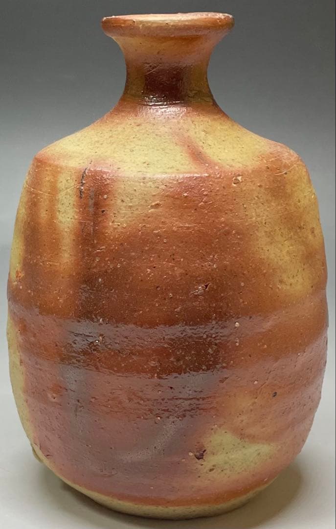 人間国宝 伊勢崎淳 備前緋襷徳利 備前焼 共箱(四方桟盛蓋) 栞 d1194