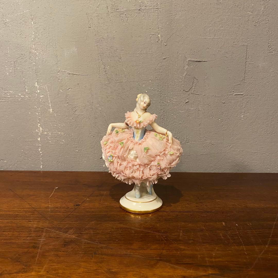 アンティーク ドイツ バレリーナ 陶器フィギュリン 置物 コレクション