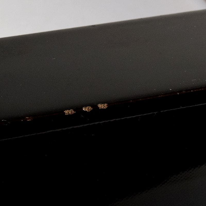 塗師　広峰作　絵師　青紘作　輪島塗　唐松蒔絵　炉縁　共布共箱　C　7908C