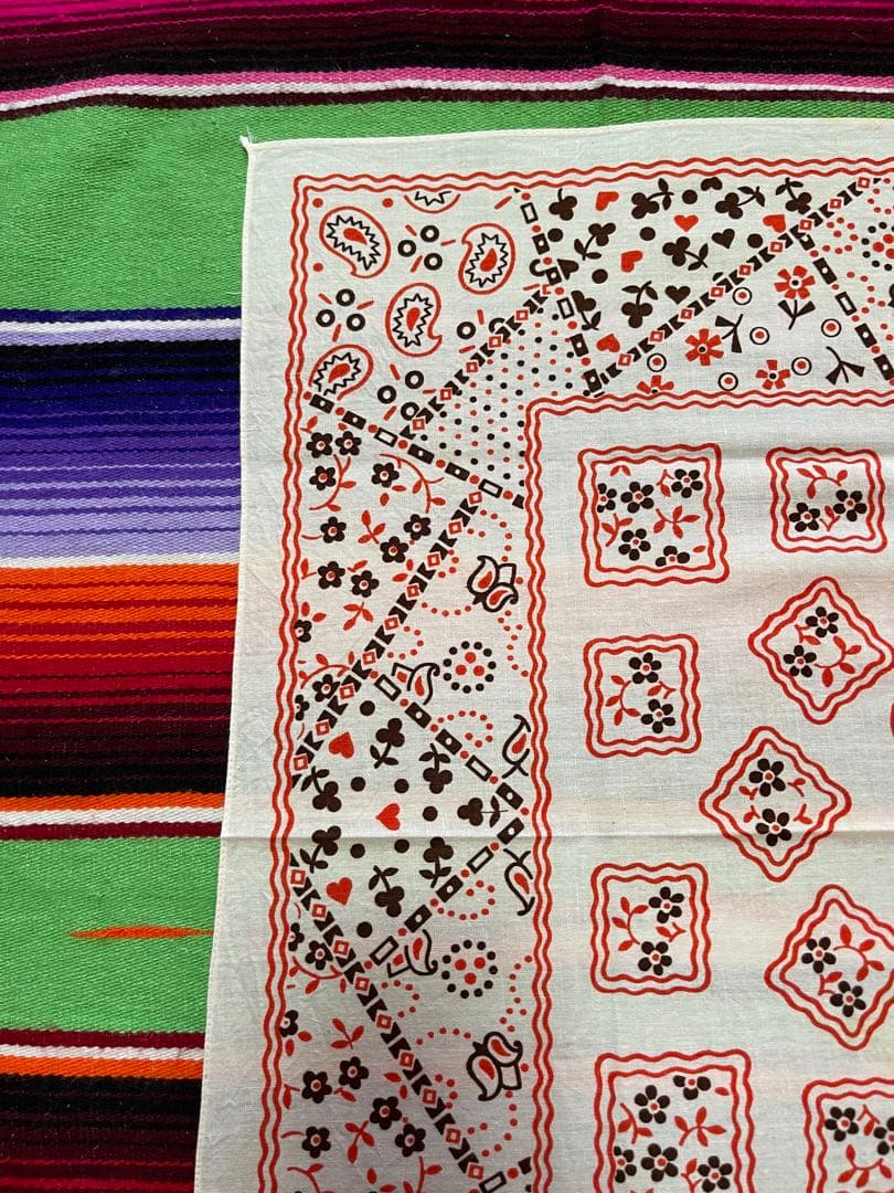 【van'z 】60s USA製 バンダナ PARIS クッキー