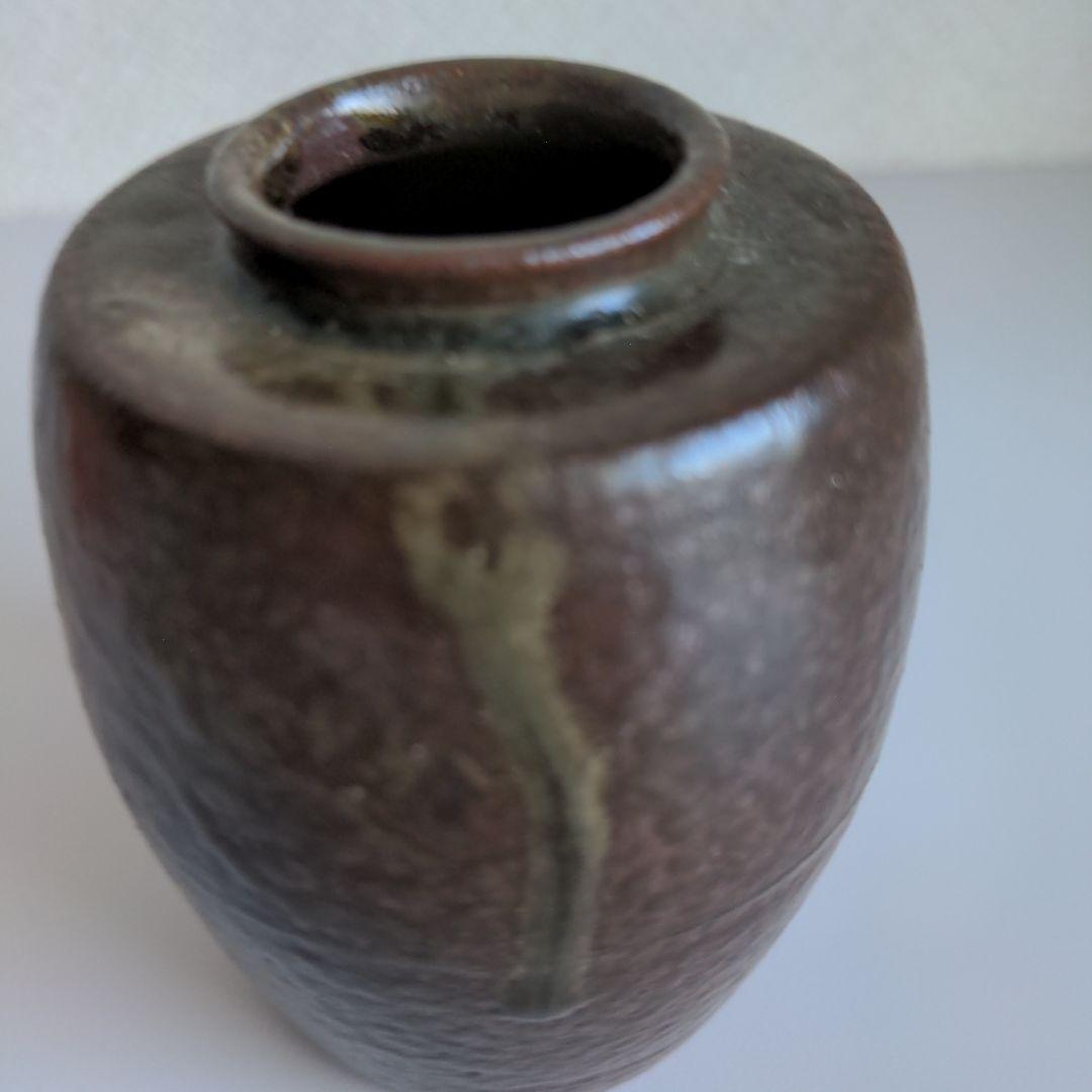 丹波焼 信水窯造 肩衝茶入（共箱）茶道具