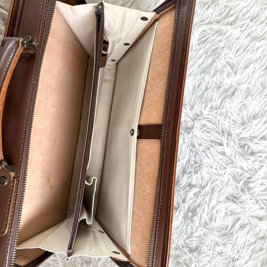 コンプレックスガーデンズ 2way ブリーフケース 青木鞄 オールレザー 茶色