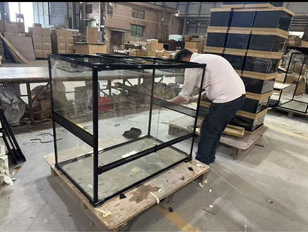 ケージ爬虫類60x45x45cm両生類飼育組み立て式 ガラス飼育ケージ 送料