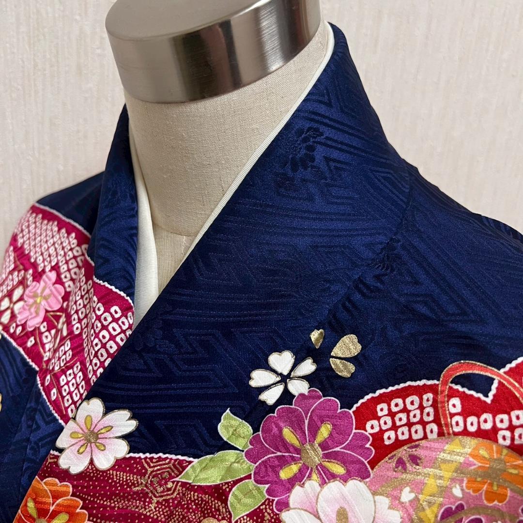 KJ2524 振袖 身丈165cm 正絹 着物 成人式 トールサイズ - 着物・浴衣激安