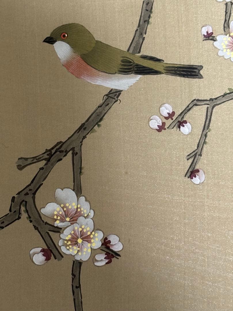 中国清代画家（王时敏画伯）の肉筆模写作品轴と肉筆花鳥画（5枚）共に