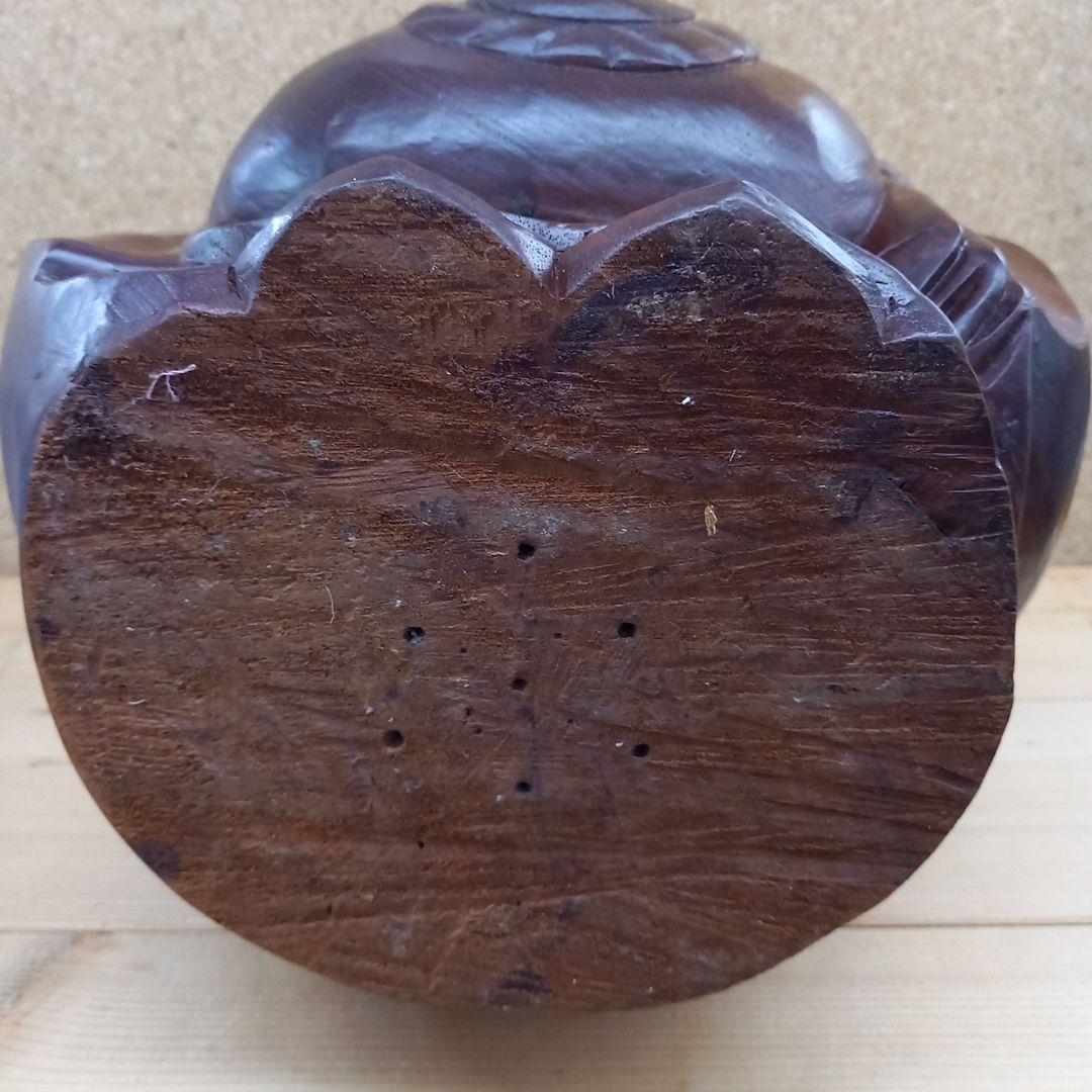 木製 福の神 彫刻 大黒 置物 縁起物 木彫り