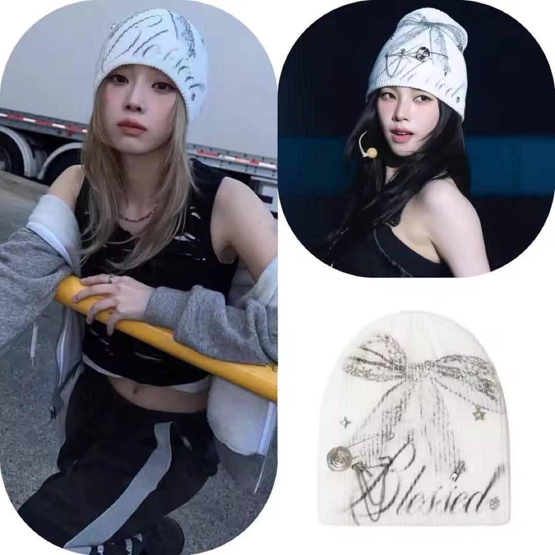 ニット帽 ビーニー aespa カリナ着用 ウィンター着用 フェアリー