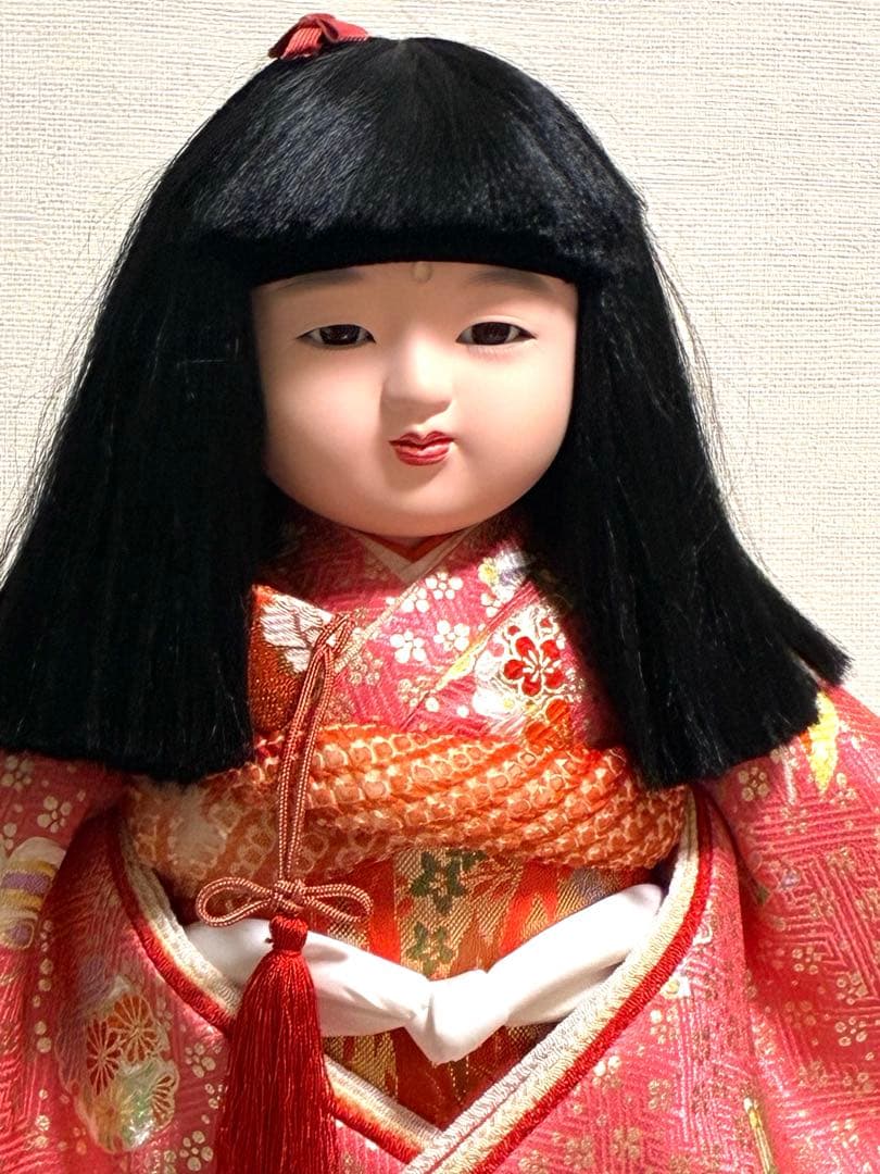 市松人形・人形の高さ約40cm・日本人形・ガラスケース無し - メルカリ