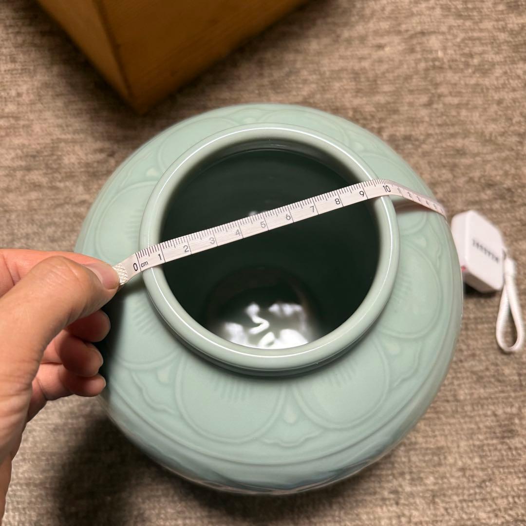 初代 宮永東山作 青磁 花瓶 箱 検索:三浦竹泉 清風与平 高橋道八 煎茶