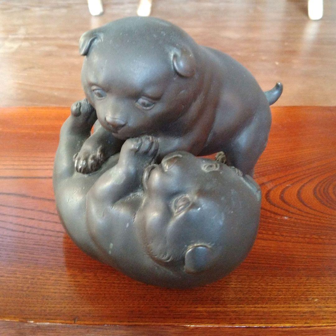 ♥値下げ！中国石彫彫刻作品2．5kg獣達磨石製骨董古玩