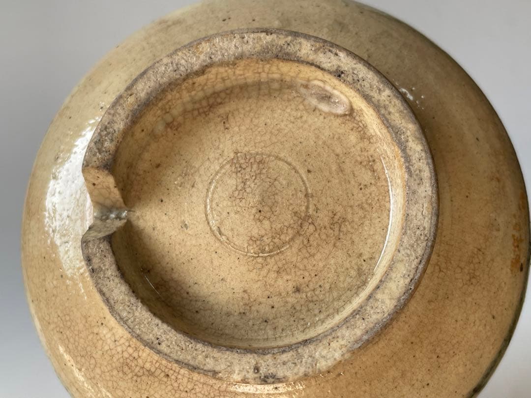 骨董アンティーク松竹梅筒茶碗鉄絵京焼志賀焼仁清箱付き