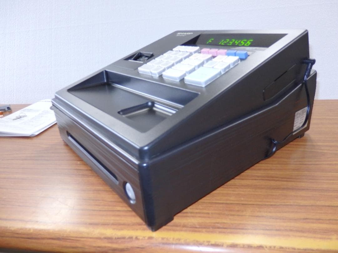 5210 美品設定無料 XE-A147 シャープ 8部門 レジスター 横型領収証