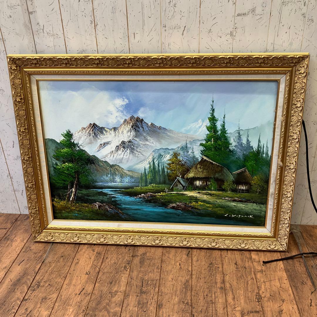 大型絵画 270cm×70cm ◇水彩画/風景画/壁掛/ はまだ萬◇本物保証 額縁