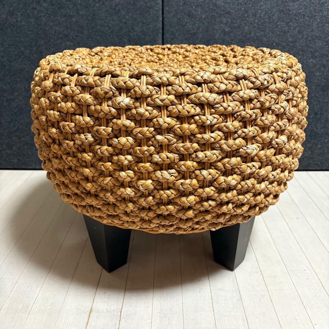 ウォーターヒヤシンス　ラタン　アバカ　スツール　丸椅子　　リゾート　アジアン