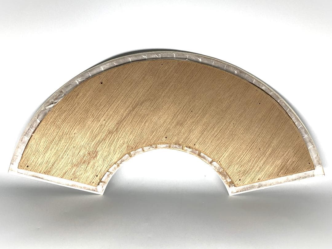 法隆寺管長 大野可圓 】 直筆「福如雲」 扇形木彫和紙貼り自筆