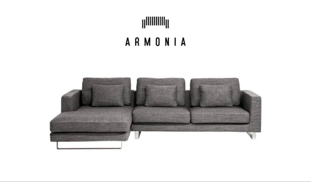 ①二口配送 ①②両方購入Armonia グレー ソファセット(右カウチ)